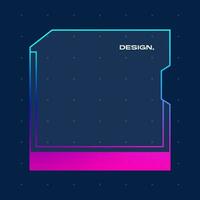 Futuristic square gradient background. Pop up window vector illustration.