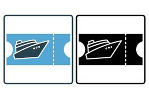 cruise ship ticket icon. icon related to  tickets for cruise travel. solid icon style. element illustration vector