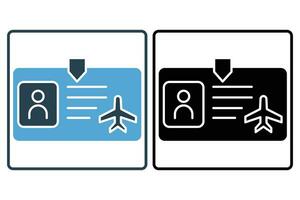 id card icon. icon related to identification document. solid icon style. element illustration vector