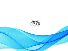 Abstract blue modern flowing stylish wave in white backround illustration pattern vector