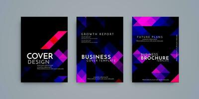 Modern brochure template geometric design set vector