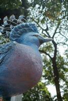 Blue Victoria Crowned Pigeon Sculpture photo