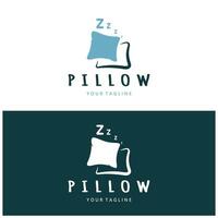 Creative logo designs for pillows, blankets, bed sheets and beds, sleep, zzz, clock, moon and stars. vector