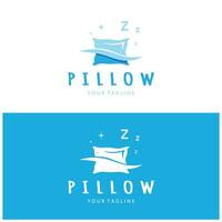 Creative logo designs for pillows, blankets, bed sheets and beds, sleep, zzz, clock, moon and stars. vector