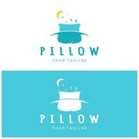 Creative logo designs for pillows, blankets, bed sheets and beds, sleep, zzz, clock, moon and stars. vector