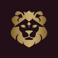 Lion security logo design vector template