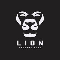 Lion face logo design template vector