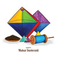Happy makar sankranti holiday india festival background vector