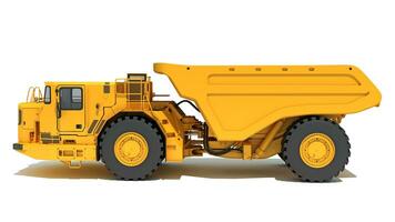 Mining Dump Truck heavy construction machinery 3D rendering on white background photo