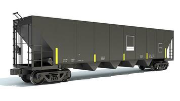 Railroad Hopper Car 3D rendering on white background photo