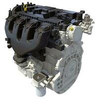 Car Engine 3D rendering on white background photo