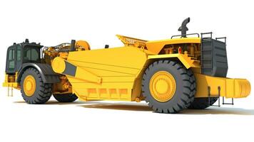 Tractor Scraper heavy machinery 3D rendering on white background photo