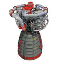 Space Shuttle Rocket Engine 3D rendering on white background photo