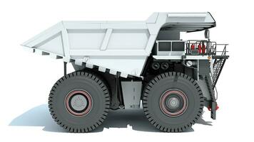 Mining Dump Truck heavy construction machinery 3D rendering on white background photo