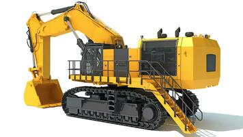 Tracked Mining Excavator heavy construction machinery 3D rendering photo