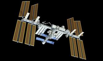 internacional espacio estación iss 3d representación en negro antecedentes foto