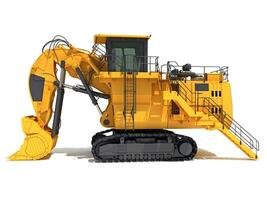 Tracked Mining Excavator Shove heavy construction machinery 3D rendering photo