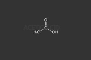 acético ácido molecular esquelético químico fórmula vector