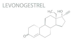 levonogestrel molecular esquelético químico fórmula vector