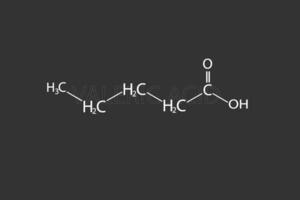 Valeric acid molecular skeletal chemical formula vector