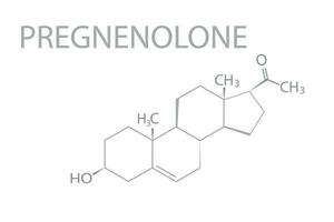 Pregnenolone molecular skeletal chemical formula vector