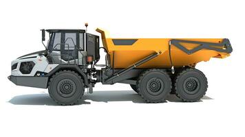 Articulated Mining Truck 3D rendering on white background photo