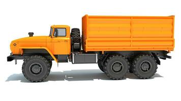 Off Road Truck 6x6 Vehicle 3D Rendering on White Background photo