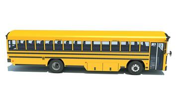 School Bus 3D rendering on white background photo