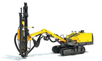 Surface Drilling Rig heavy construction machinery 3D rendering on white background photo