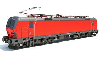 locomotora tren 3d representación en blanco antecedentes foto