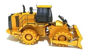 Soil Compactor 3D rendering on white background photo