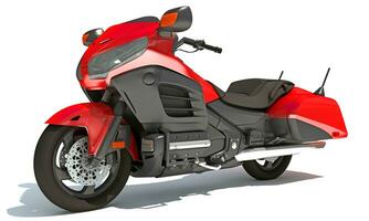 Motorcycle 3D rendering on white background photo