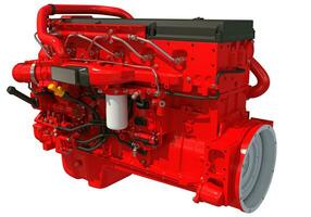 Truck engine 3D rendering on white background photo