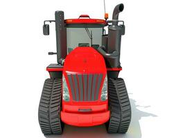 Farm Tractor 3D rendering on white background photo