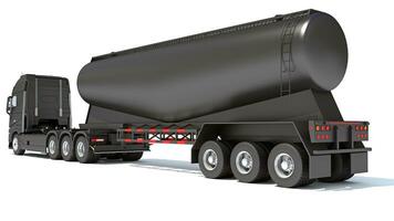 Truck with Tank Trailer 3D rendering on white background photo