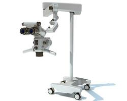 dental microscopio médico equipo 3d representación en blanco antecedentes foto