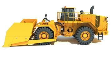 Wheel Dozer heavy construction machinery 3D rendering on white background photo