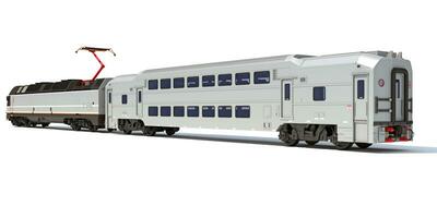 Locomotive train 3D rendering on white background photo