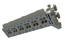 Engine Cylinder Head vehicle parts 3D rendering on white background photo