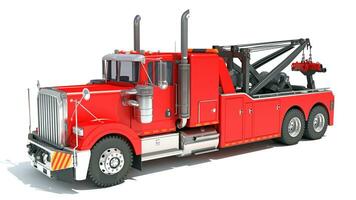 Recovery Service Tow Truck 3D rendering on white background photo