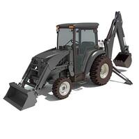 Backhoe Loader 3D rendering on white background photo