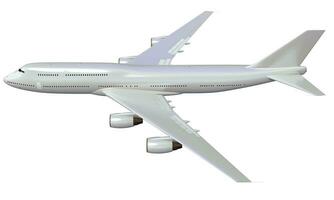 Aircraft 3D rendering airplane on white background photo