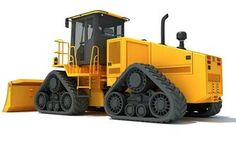 Dozer heavy construction machinery 3D rendering on white background photo