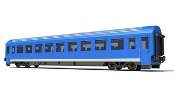 Passenger Train 3D rendering on white background photo