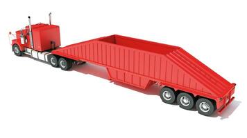 Truck with Bottom Dump Trailer 3D rendering photo