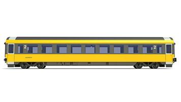 Passenger Train 3D rendering on white background photo