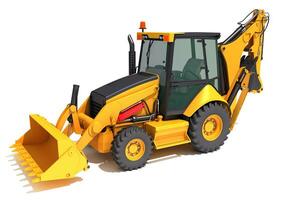 Wheel Loader construction machinery 3D rendering on white background photo