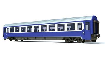 Passenger Train 3D rendering on white background photo