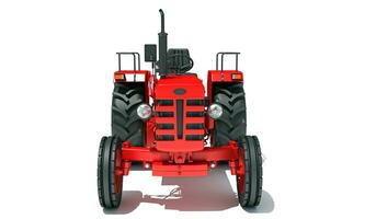 Farm Tractor 3D rendering on white background photo