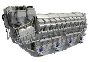 Marine Propulsion Engine for Ships, Yachts and Boats 3D rendering photo